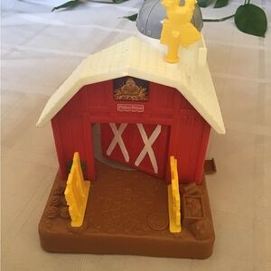 Fisher-Price Red and White Action Figure Barn Playset